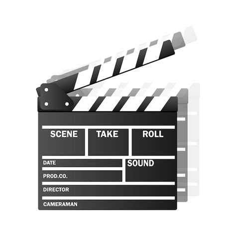 Premium Vector Black Open Clapperboard Realistic Vector Illustration