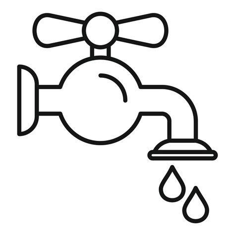 Water Tap Icon Outline Style 14703806 Vector Art At Vecteezy