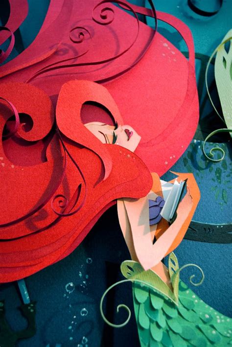 The Little Mermaid Layered Paper Illustration By Brittney Lee Disney Princesses Pinterest