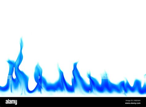 Blue fire flames isolated on white background Stock Photo - Alamy