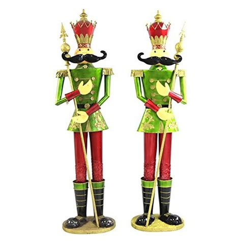 Zaer Ltd Giant Life Size Pair Of 6 Iron Nutcracker Christmas Holiday