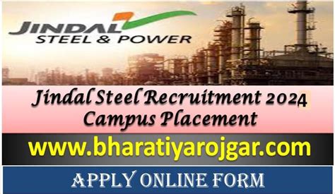 Jindal Steel Power JET Recruitment 2024 Bharatiya Rojgar