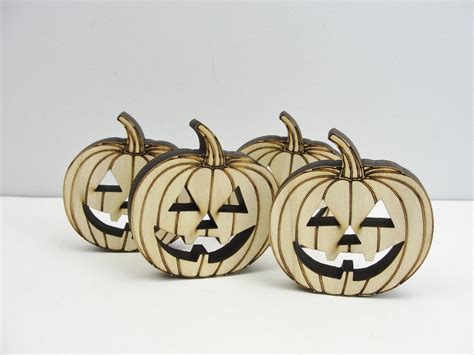 Wooden jack o'lantern cutout diy set of 4 – Craft Supply House