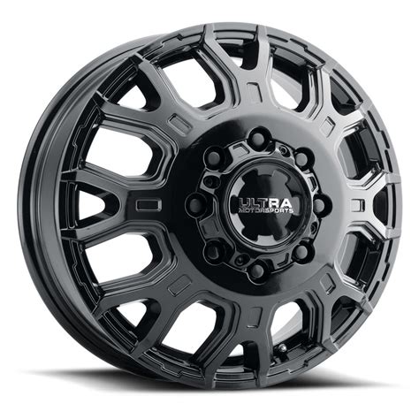 Ultra Dually 022fbk Scorpion Wheels Rims 17x6 5 8x210 Gloss Black 129mm