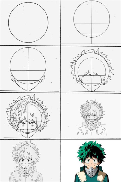 How To Draw Deku With Easy Step Anime Drawings For Beginners