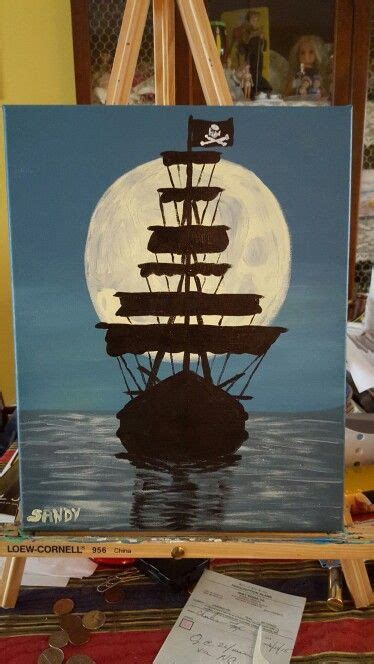 Pirate Ship Painting Art Projects Diy Canvas Art Painting Canvas