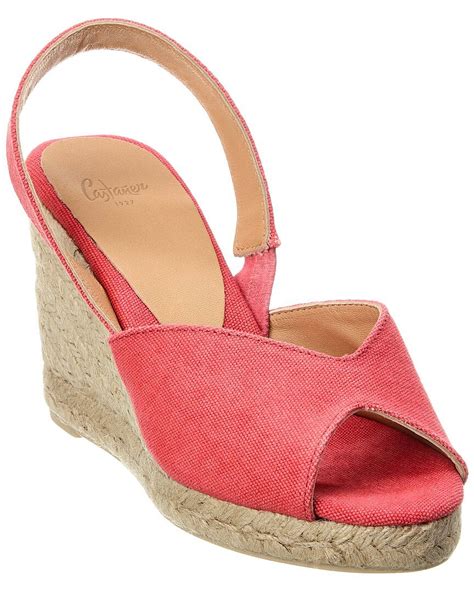 Castañer Brisa Canvas Slingback Wedge Sandal 36 Orange