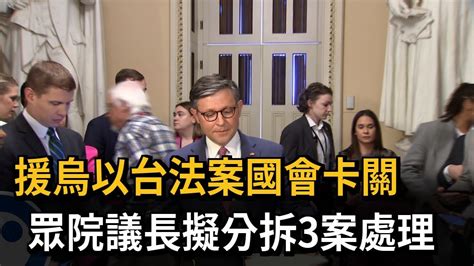 援烏以台法案國會卡關 眾院議長擬分拆3案處理－民視新聞 Youtube