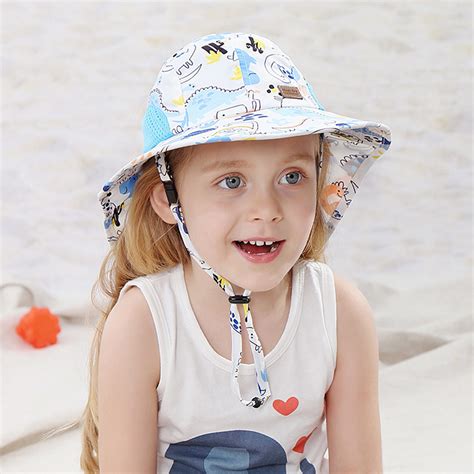 SHENGSI Children's Sun Hat Kids Adjustable Chin Strap Sun Hats Summer ...