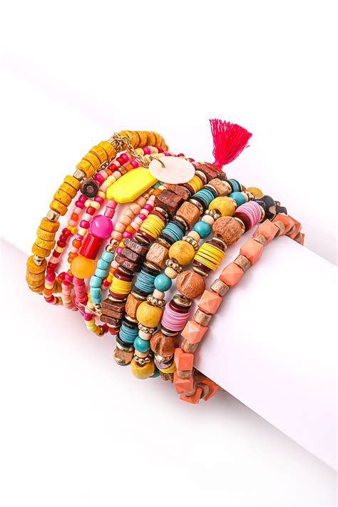 Multi Assorted Mix Beaded Bracelet Set Bracelets