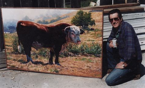 With Pallette and Brush: Hereford Bull painting