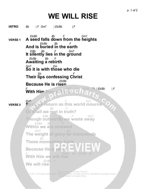 We Will Rise Chords Pdf Sovereign Grace Praisecharts