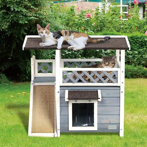 Petsfit Katzenhaus Outdoor Aus Massivholz Wetterfeste Katzenh Tte Mit