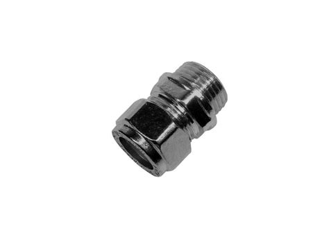 Chrome 15mm Compression X 1 2 Bsp Male Iron Straight Adaptor