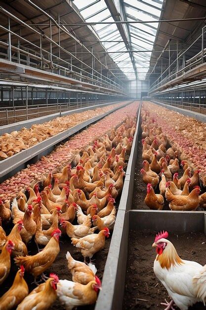 Premium Photo A Large Poultry Farm With Chickens And Roosters Meat