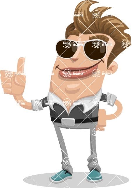 Funny Man Cartoon Vector Character 112 Illustrations Sunglasses