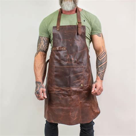 Distressed Leather Apron Full Grain Leather Butchers Apron Etsy Artofit