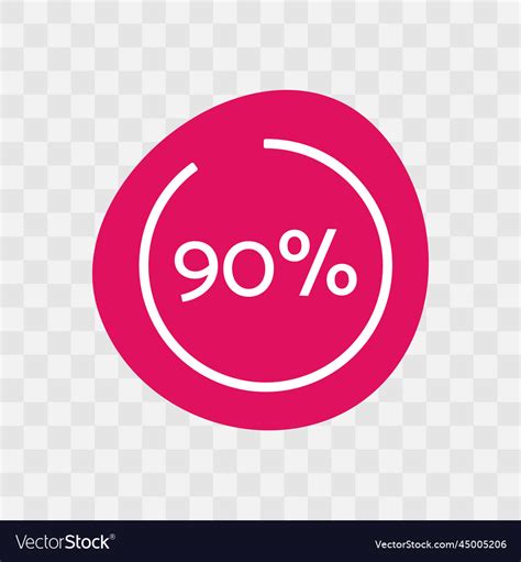 90 Percent Chart Percentage Infographics Vector Image