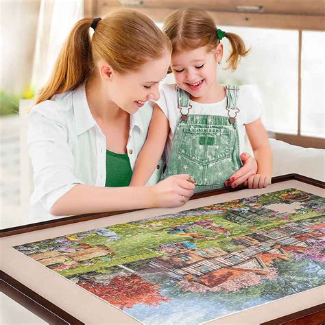 Jigsaw Puzzle Table with Cover for Up to 1500 Pieces, Enclosed with 4 ...