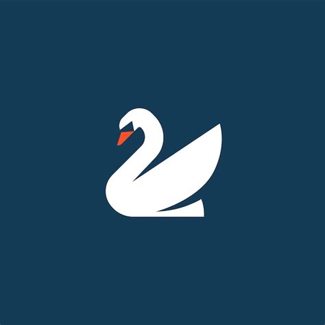 Logotipo de cisne logotipo de espacio negativo abstracto pájaro blanco