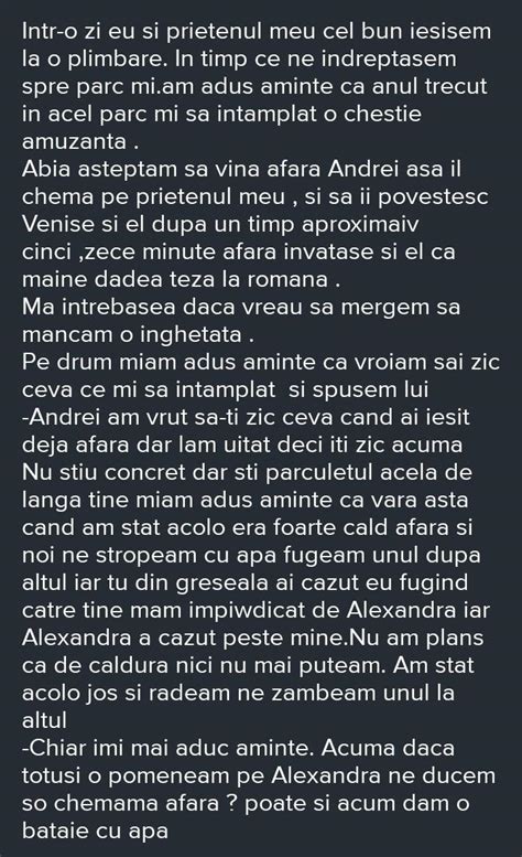 scrie un text de 14 16 rânduri în care să povestești o întâmplare