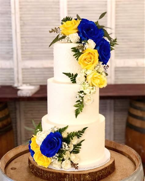 Yellow And Blue Wedding Cake Wedding Cakes Blue Yellow Wedding Cake