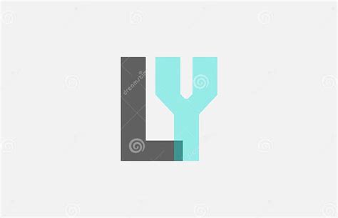 Grey Pastel Blue Alphabet Letter Combination Ly L Y For Logo Icon Design Stock Vector