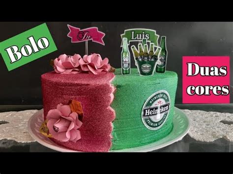 Bolo Duas Cores Glow Cake Masculino E Feminino Juntos Em Chantininho