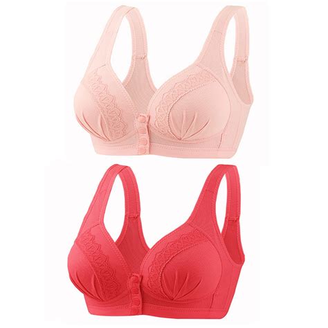 Munlar No Wire Womens Bras Plus Size Push Up Front Closure Comfortable