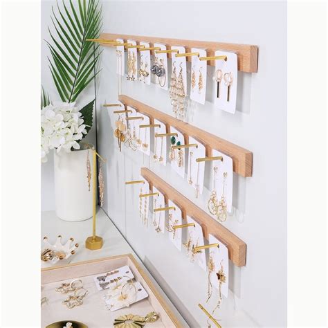 Modern Minimalist Wall Jewelry Rack Wall Jewelry Hanger Light Wood