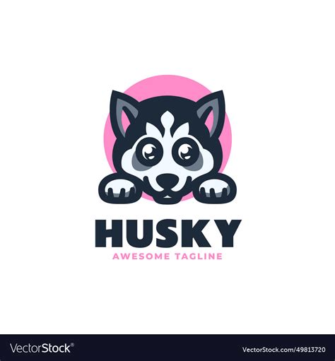 Logo husky mascot cartoon style Royalty Free Vector Image