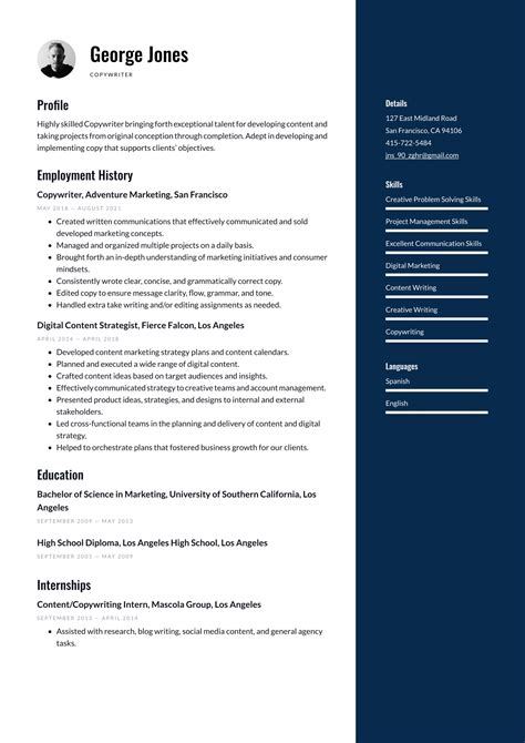 Copywriter Resume Examples Writing Tips Free Guide