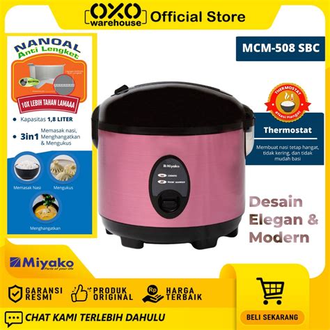 Jual Miyako Rice Cooker MCM 508 SBC 1 8 L Magic Warmer Plus Low Watt