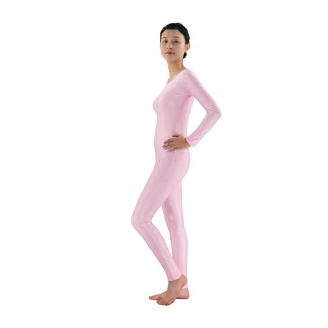 Pink Adult Zentai Long Sleeve Gymnastics Unitard Dance Women S Zentai