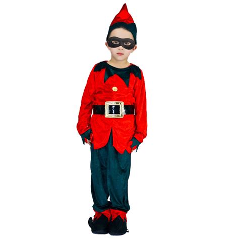 Huakaishijie Kids Elf Costume for Boys Girls Holiday Character Santa ...