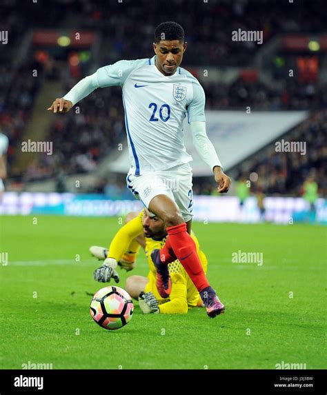 MARCUS RASHFORD OF ENGLAND IS ENGLAND V SPAIN WEMBLEY STADIUM LONDON ...