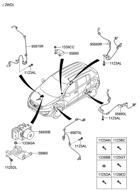 956812S300 Genuine Kia SENSOR ASSEMBLY ABS REAR WHEEL