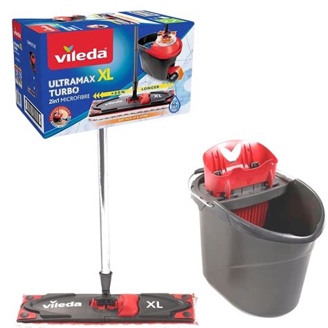 SZEROKI MOP OBROTOWY VILEDA Ultramax Turbo XXL 42CM ZESTAW MOP WIADRO