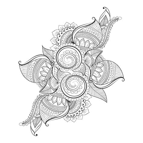 Premium Vector | Hand drawn ornament design adult coloring page and ...