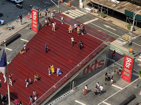 Red Stairs In Times Square Discover Nycs Must See Attraction