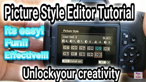 Canon Rebel Eos T7i Picture Style Editor Tutorial Youtube