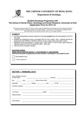 Fillable Online Cuhk Edu Application Form Doc Application Form For