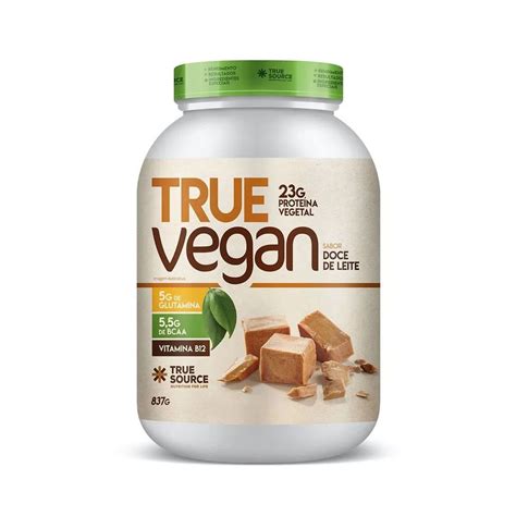 True Vegan Proteína Vegetal 837g Doce de Leite True Source OtimaNutri