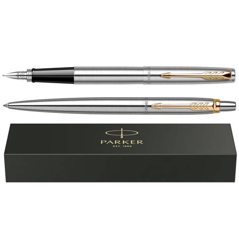 Set Cadou Stilou Si Pix Parker Jotter Royal Stainless Steel Gold