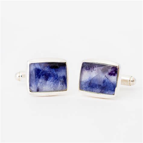 Sterling Silver Blue John Cufflinks Oblong Bjg002 Shop Online Blue John Gems Ltd