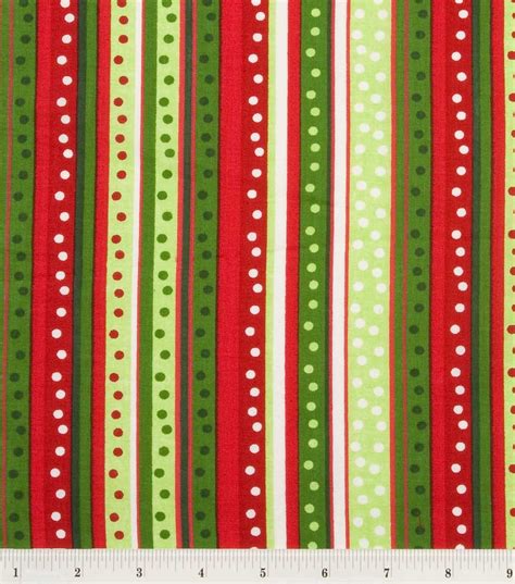 Dot Stripe Christmas Cotton Fabric JOANN Christmas Paper Christmas