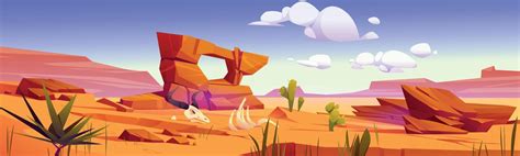 Arizona desert landscape, wild west background 13192752 Vector Art at ...