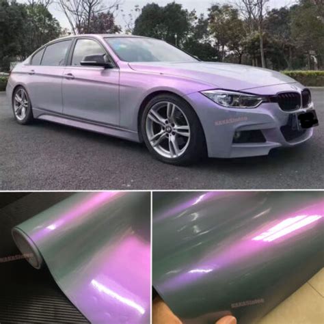 50ft X 5ft Car Wrap Grey Purple Chameleon Pearl Metallic Chrome Vinyl Sticker Us Ebay