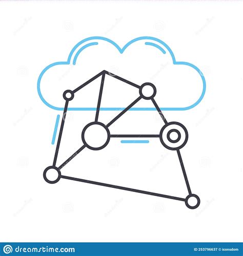 Cloud Network Line Icon Outline Symbol Vector Illustration Concept