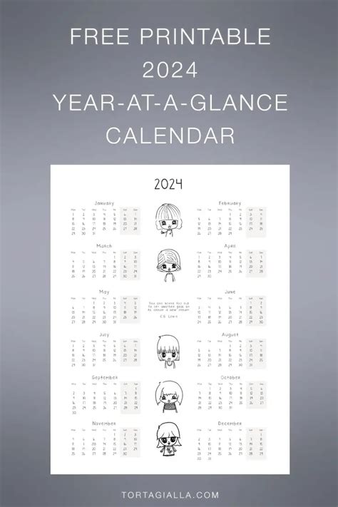 2024 Year At A Glance Free Printable Dinah Deeanne